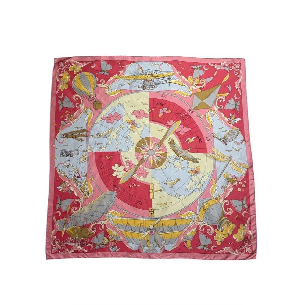 Vintage Projectif Silk Scarf Commemorative CFM Power of Flight Aviation History